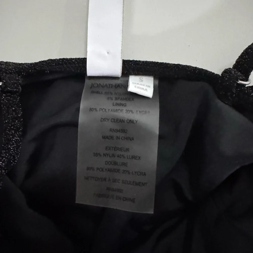 JONATHAN SIMKHAI Signature Noa Women’s Shimmery Black One Piece Swimsuit - Picture 7 of 10